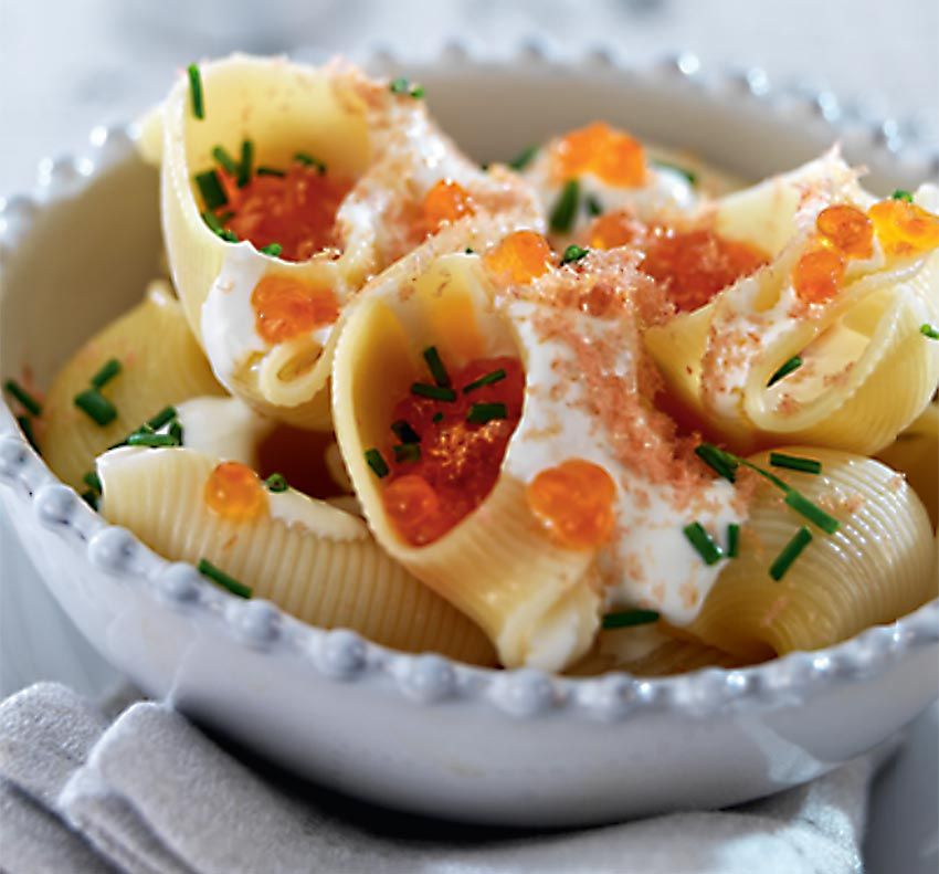 Pasta rellena de fresas